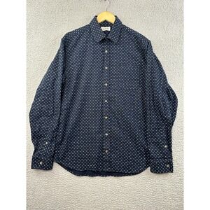 Taylor Stitch Shirt Mens 44 (XL) Blue Triangle Pattern L/S Button Up Cali Casual